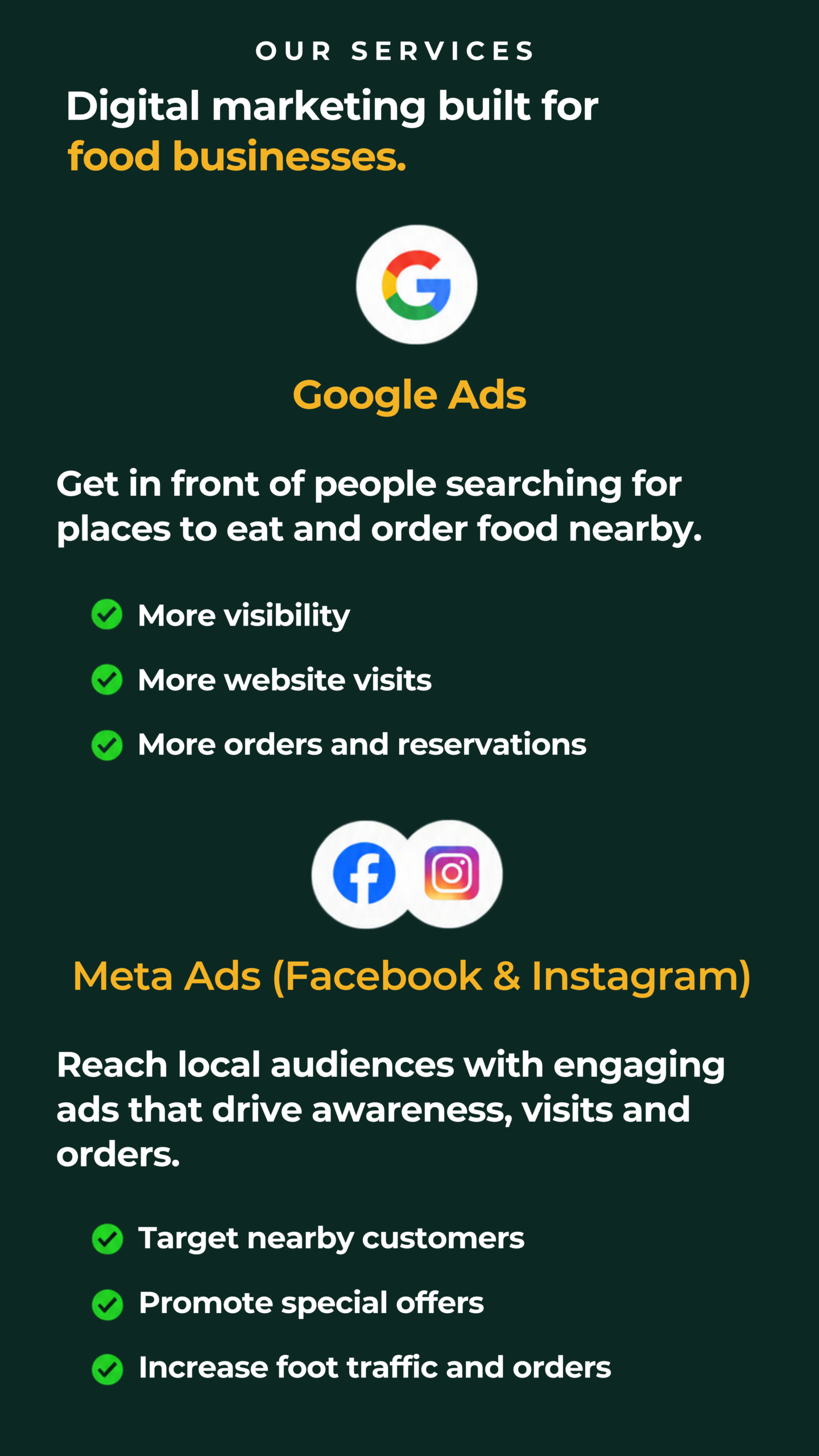 Digital marketing built for food businesses
